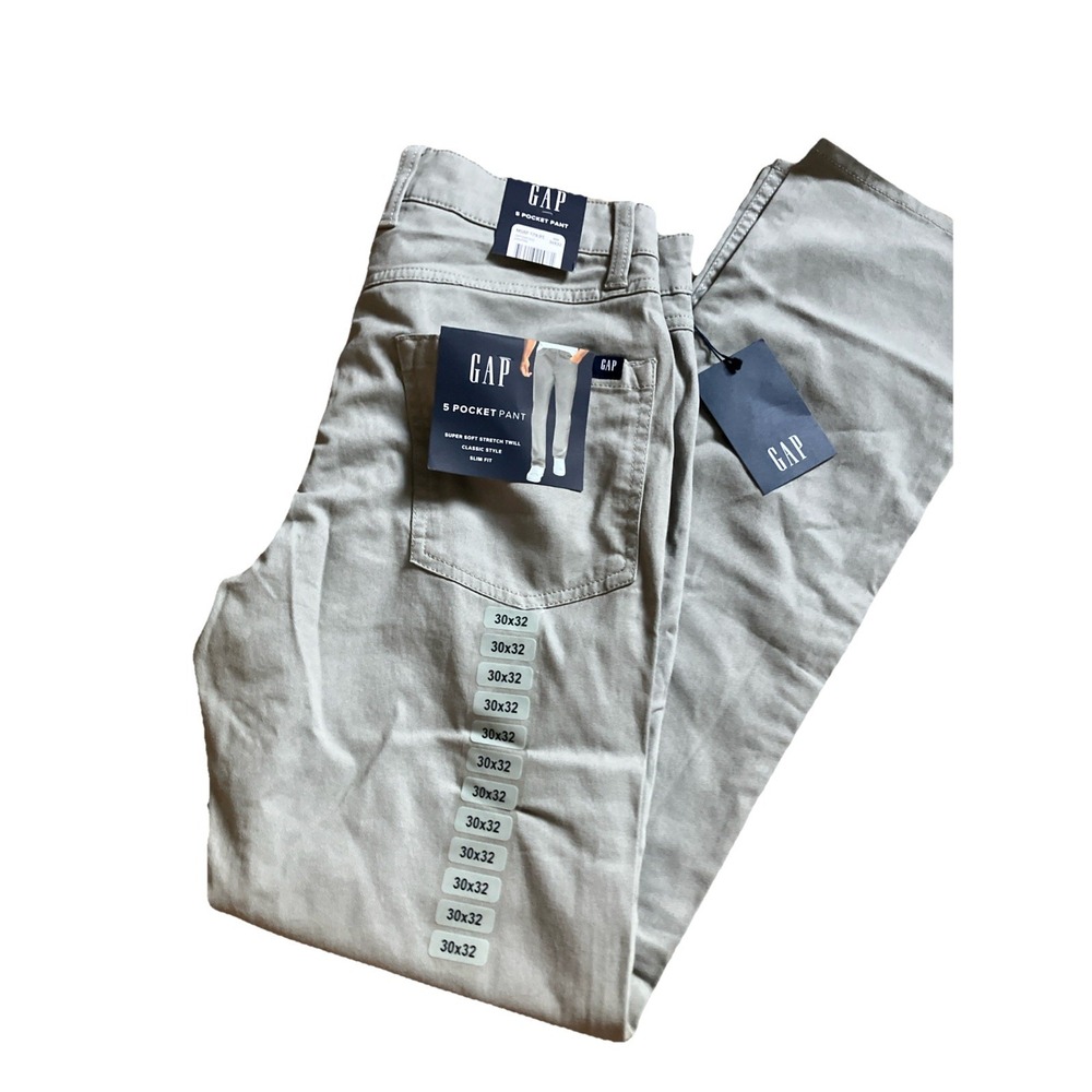 Gap Men's Slim Fit Stretch Twill Classic Style Easy Care 5-Pocket Pants 30x32
